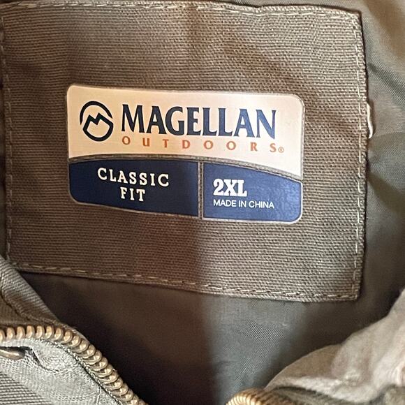 Magellan Outdoors Puffer Hunt Fishing Vest Coat Mens 2XL Olive Green Classic Fit - Picture 9 of 14